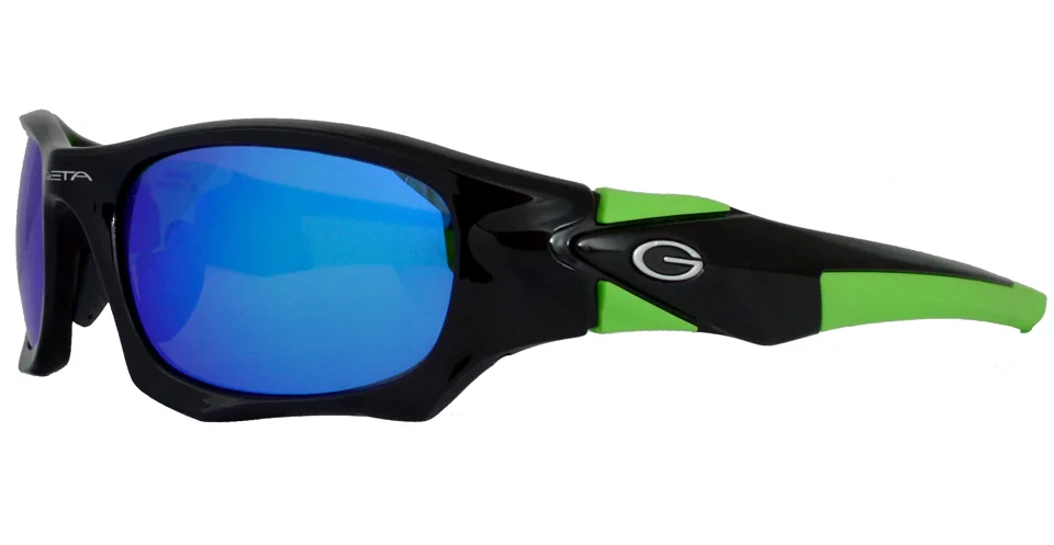 GAFAS SOL DEPORTIVAS POLARIZADAS GRADUABLES SK2033 C4-1 NEGRO-VERDE L/ESPEJO AZUL 60*20 135 C/ESTUCHE